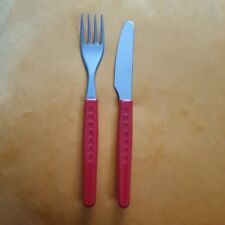 DDR Kinderbesteck Besteck Punkte rot Plaste Plastik Messer Gabel Kinder