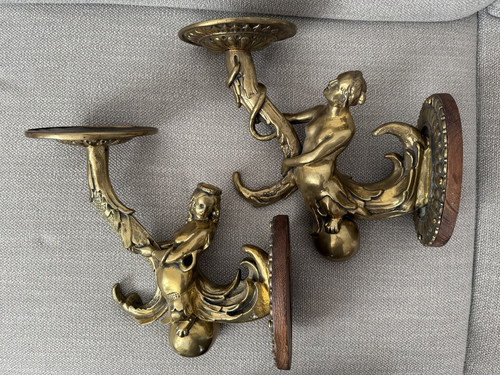 Paar jugendstil wandleuchter - paar,
