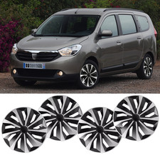 16" Radkappen Radzierblenden Radblenden schwar/silber R16 Für Dacia Dokker Lodgy