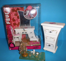 %***Barbie Fashion Fever Glam Spiegelschrank*Stuhl*Schubladenschrank*Lampe...**%