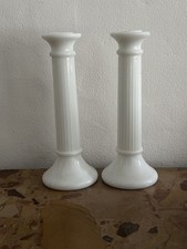 Paar Vintage Opal 'Milchglas' Koziol Westdeutsche Kerzenständer