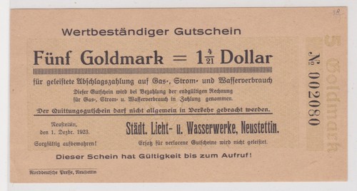 Goldmark banknote notgeld - goldmark,