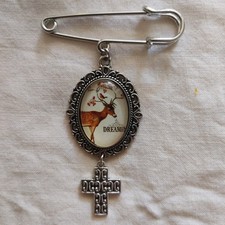 Tuchnadel Kiltnadel Anstecknadel  Brosche Schmuck Dirndl Oktoberfest Hirsch
