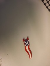 1 x roter Wimpel mit Aufkleber