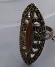 Ring mit braunem Stein - silberfarben - guter Zustand!