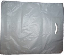 50 Stück Plastiktüten Griffloch Tragetaschen 380 x 450 + 50 mm 50 my weiß