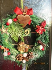 Kranz Türkranz Weihnachten Vogel Holz Türdekoration  Kunsttanne Herz Zapfen