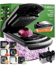 ❇️ Gemüseschneider Cutter Slicer (7-in-1 Edelstahl, Schwarz) für Ersatzteile •