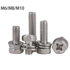 Sechskantschrauben Kreuzschlitz Scheibe Federringe en Kit M6 M8 M10 Edelstahl A2