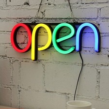 OPEN LED Schild Leuchte Display Reklame Leuchtreklame Leuchtschild Licht Werbung