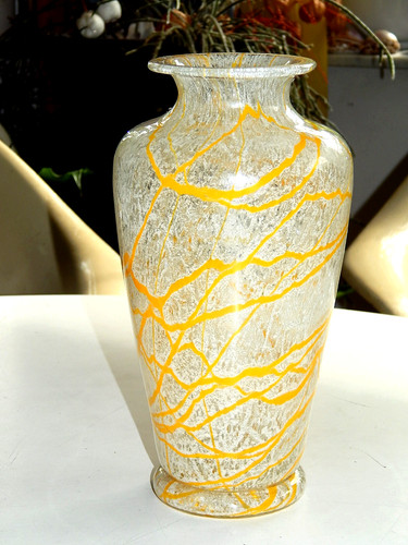 Loetz vase schaumglas gelbe - vase,