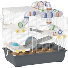 Hamsterkäfig 4 Etagen Nagerkäfig  Kleintierkäfig mit Laufrad Futternapf Tunnel