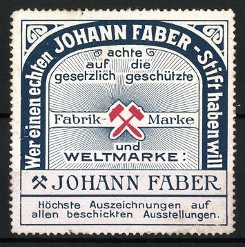 Reklamemarke johann faber - reklamemarke,