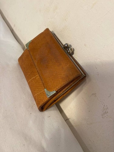 Vintage leder geldbörse - leder,
