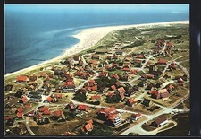 Ansichtskarte Baltrum, Panorama mit Strand aus der Vogelschau 