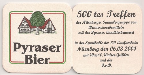 Pyraser bier alter bierdeckel - pyraser, bier-