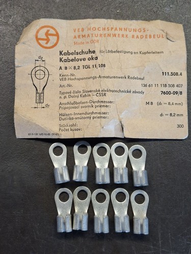 10x kabelschuhe 8x8 - kabelschuhe, ddr