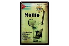 Blechschild Cocktail 20x30 cm
