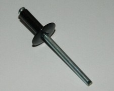 Großkopf Blindnieten Ø 3,2 bis 5mm Alu/Stahl in  -- schwarz RAL9005 --  wählbar