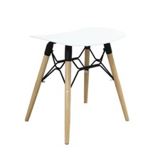 Hocker Holz Weiß Metall