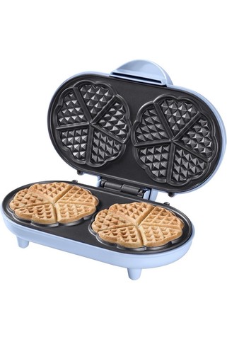 Doppel waffeleisen blau - blau, rund