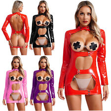 Damen Lederkleid Wetlook