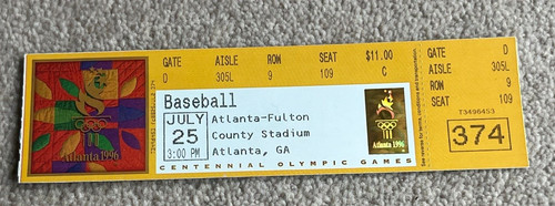 Baseball ticket olympische - baseball-ticket,