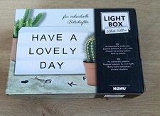 Lightbox Lichtbox Leuchtkasten Schild Tafel mit Buchstaben Symbole weiß