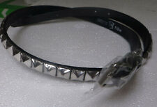 Kunstledergürtel - schwarz - Pyramidennieten - Rockabilly & Punk