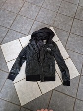 Chapter Young Lederjacke Junge Gr. 158/164 schwarz Kapuze Jacke