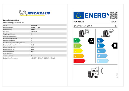 Michelin primacy mo xl - 4x,