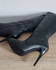 RARITÄT Made in Italy!! NEUE Lederstiefel Conhpol Gr. 37 Stiletto 11 cm NP 175€