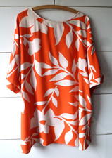 ❤ YOURS  Viskose Bluse Tunika Longbluse  Gr. 50 52 - orange  Blumen