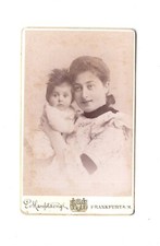 CDV Foto Feine Dame mit Baby - Frankfurt Main 1880er