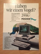 ORIG REKLAME WERBUNG  1989  PEACOCK Computer