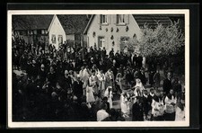 AK Karlsruhe-Grünwinkel, religiöse Prozession, Durmersheimerstraße 