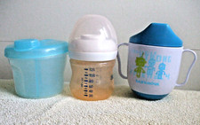 3 Trinkbecher-Trinklernflasche Babynova-3 Kammer Trinkbecher-Avent Babyflasche