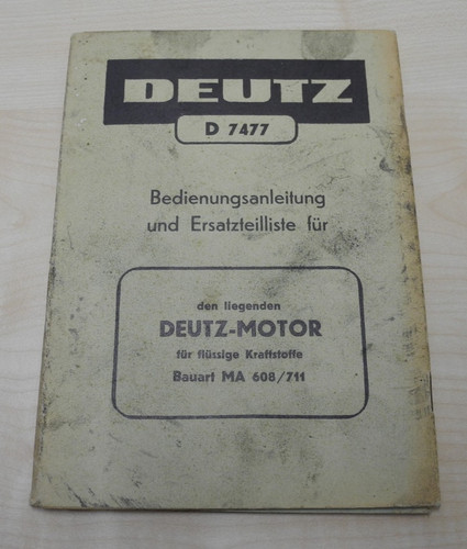 Deutz d7477 betriebsanleitung - deutz,