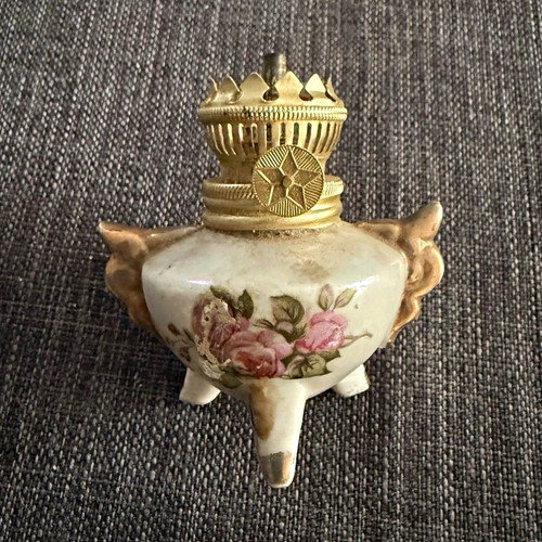 Porzellan öllampe weiß gold - porzellan-Öllampe, weiß/gold