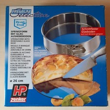 Zenker Springform Tortenring Servierring mit Glasboden silber 26 cm in OVP