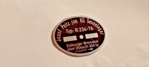 Josef peitz typenschild - peitz,