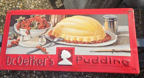 Blechschild oetker pudding - blechschild,