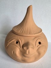 Aufbewahrungstopf,Tontopf, Knoblauchtopf  Halloween, Gesicht, Topf mit Deckel