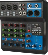 5-Channel USB Interface Mixing Console Live Studio Audio DJ Mixer Sound Board 