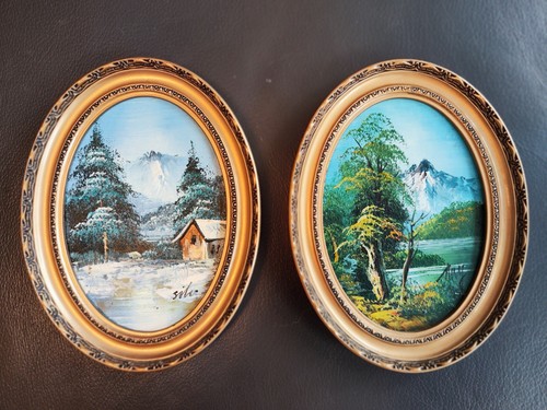 Vintage ölgemälde - 2x,