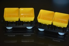 LEGO® DUPLO - 2 x Güterwagen Kipplore gelb schwarz - für Eisenbahn altes Modell