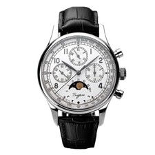 Sugess S389 Moonphase Chronograph Mechanisch Stahl Leder Weib Herren Uhr