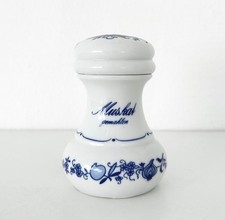 DDR Vintage Ilmenau Henneberg Gewürzstreuer Muskat Echt Kobalt Zwiebelmuster