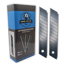 50x Cuttermesser-/Teppichmesserklingen 18mm schwarz Abbrechklingen Carbonstahl