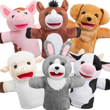 6 Stück Tier Handpuppen